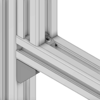40-140-1 MODULAR SOLUTIONS ALUMINUM GUSSET 30MM X 30MM ANGLE W/HARDWARE